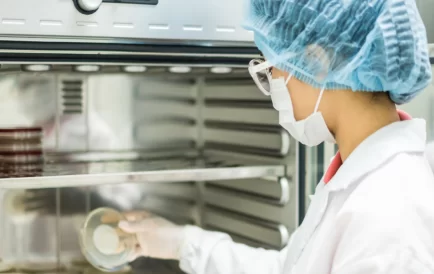 Inkubator makmal dalam eksperimen biologi
